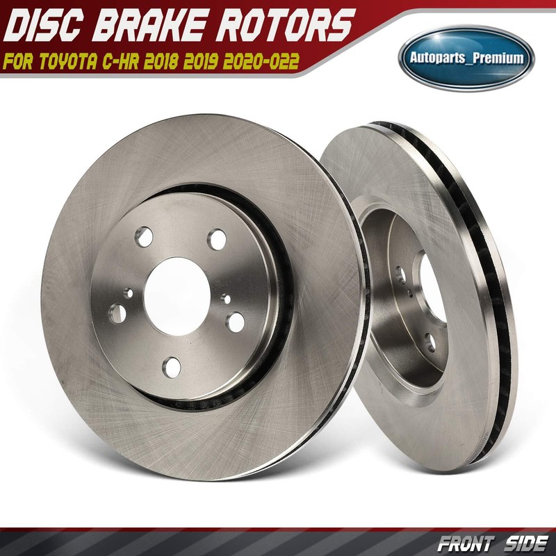 2pcs Front Side Vented Disc Brake Rotors for Toyota C-HR 2018-2022 2.0L 4-Door
