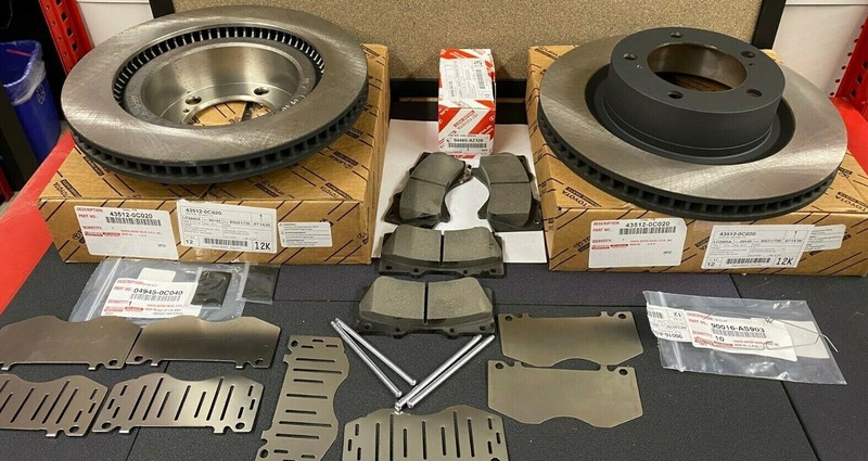 OEM 2007-2017 TOYOTA TUNDRA & 2008-17 SEQUOIA FRONT BRAKE ROTORS TCMC PADS SHIMS