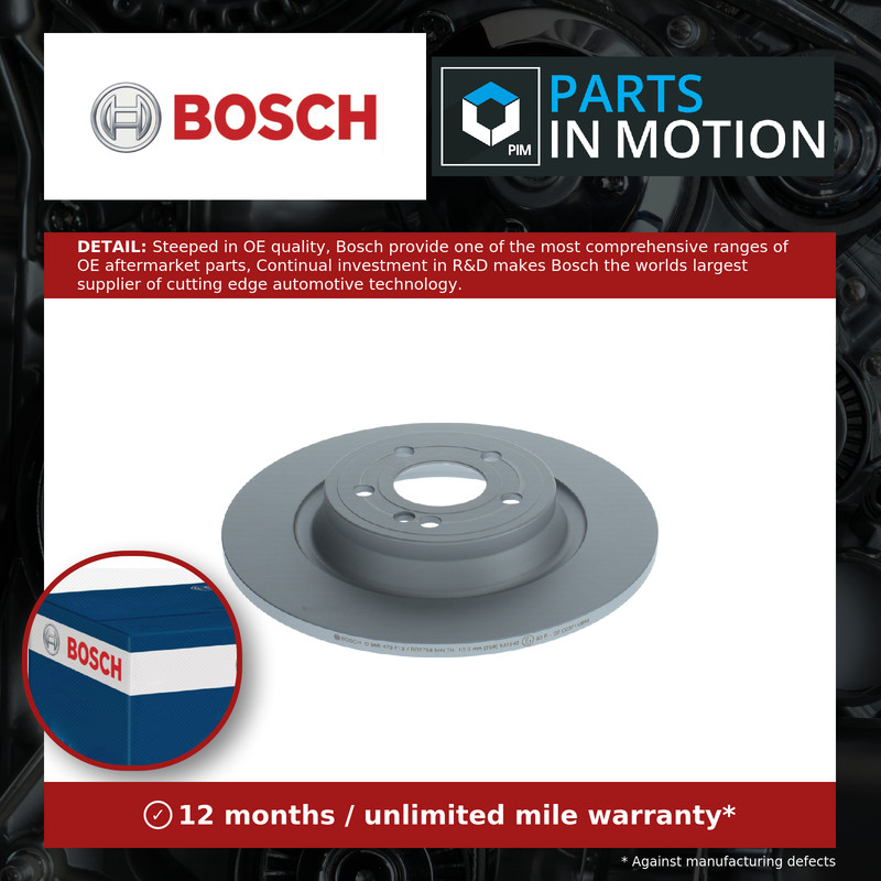 2x Brake Discs Pair Solid fits MERCEDES A180D 177, W177 1.5D Rear 2018 on 320mm