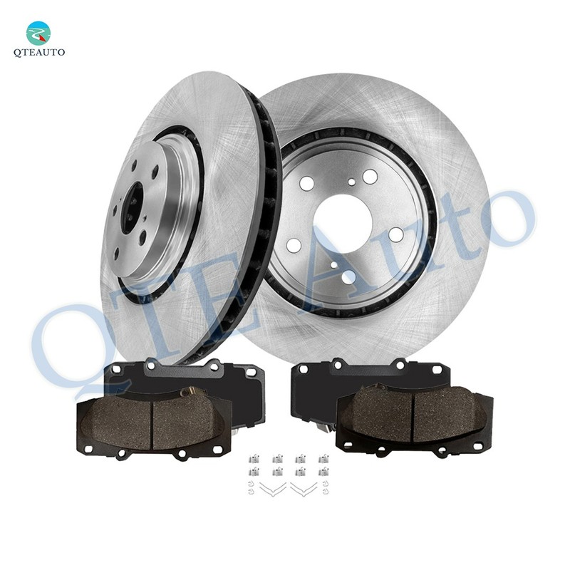 6P Front 328mm Brake Disc Rotors-Ceramic Brake Pad Kit For 2010-2015 Lexus RX350