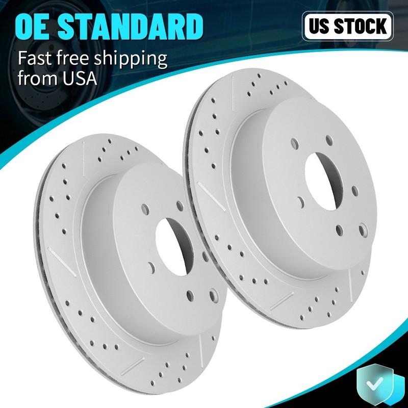 2x 308mm Rear Drilled Brake Rotors For Nissan Murano Quest FX35 Qx60 Q70 2014-17