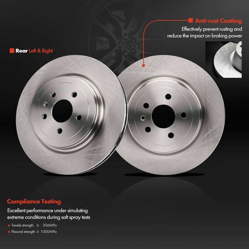 Rear Side Disc Brake Rotors & Brake Pads for Tesla S 2012 2013 2014 2015 2016 gallery