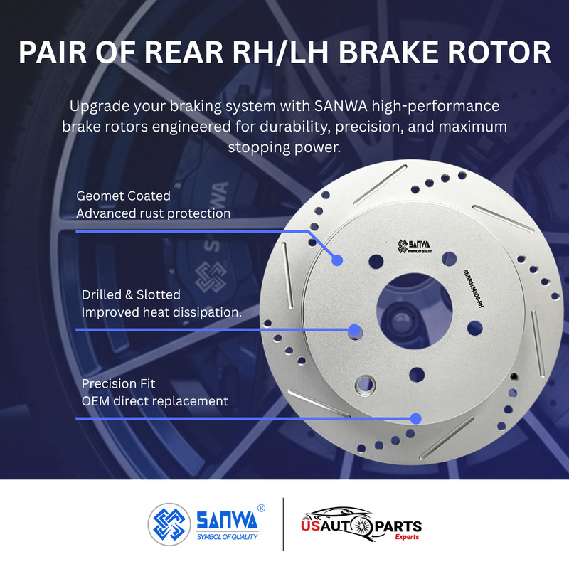 PAIR OF REAR RH/LH BRAKE ROTOR DS VENTED & GEOMET COATED 308 mm FOR QX60 13-24 gallery