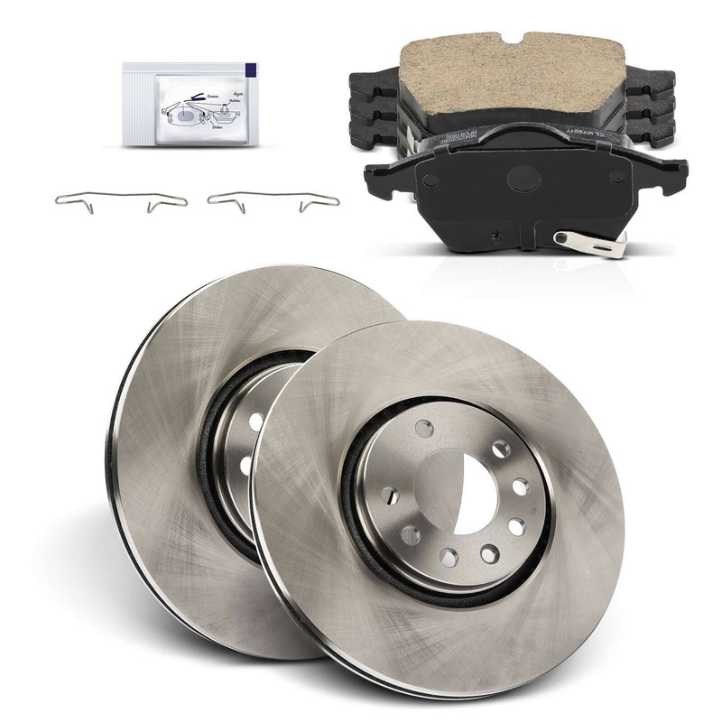 1x Front Disc Brake Rotors + Ceramic Brake Pads for SAAB 9-3 1999-2002 9-5 00-06 gallery