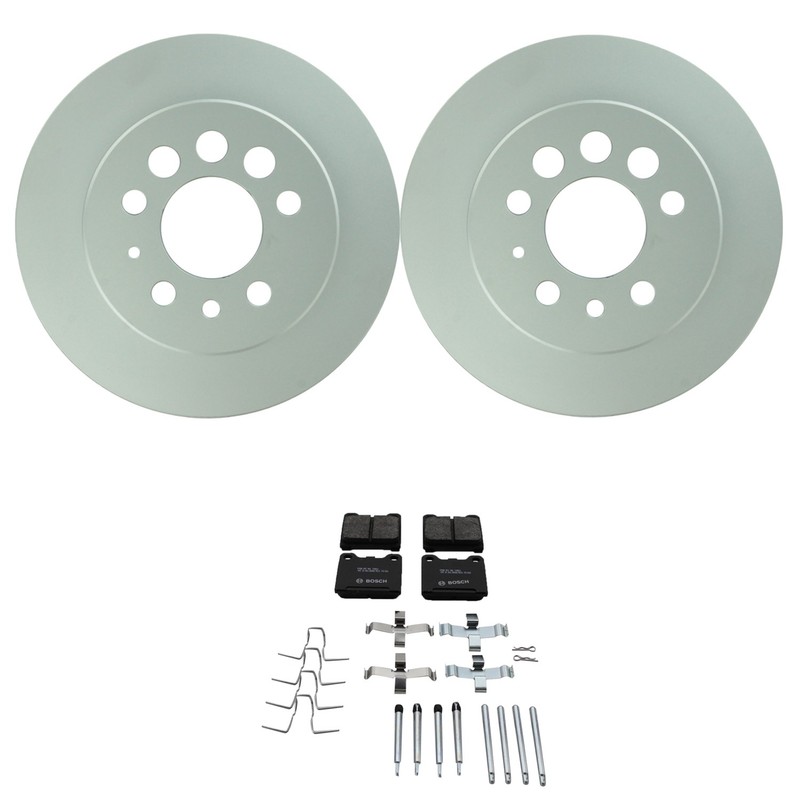 Bosch Rear Disc Brake Rotors & Semi-Met Brake Pads Kit for Volvo 164 264 745 RWD