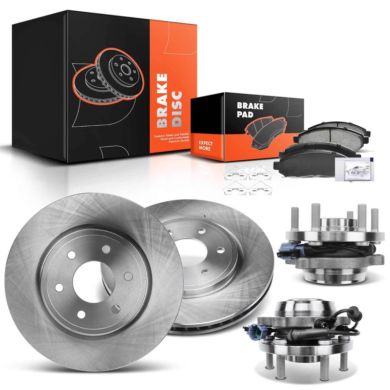 Front Disc Brake Rotors & Pads + Hub Bearing for Nissan Frontier Suzuki Equator