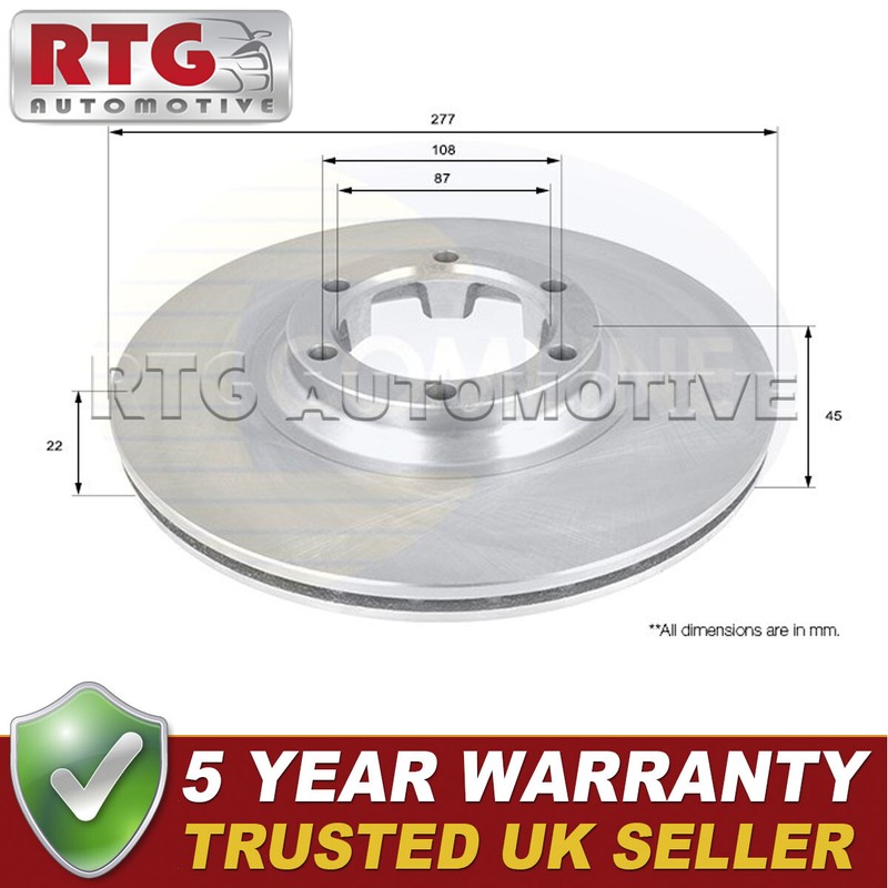 Front Brake Disc Fits Mitsubishi L200 1986-1996 L300 1986-2003 #1