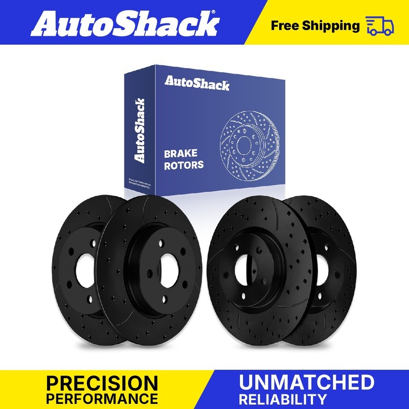 Front Rear Drilled Slotted Brake Rotors Set for Ford, Focus 2012-2018