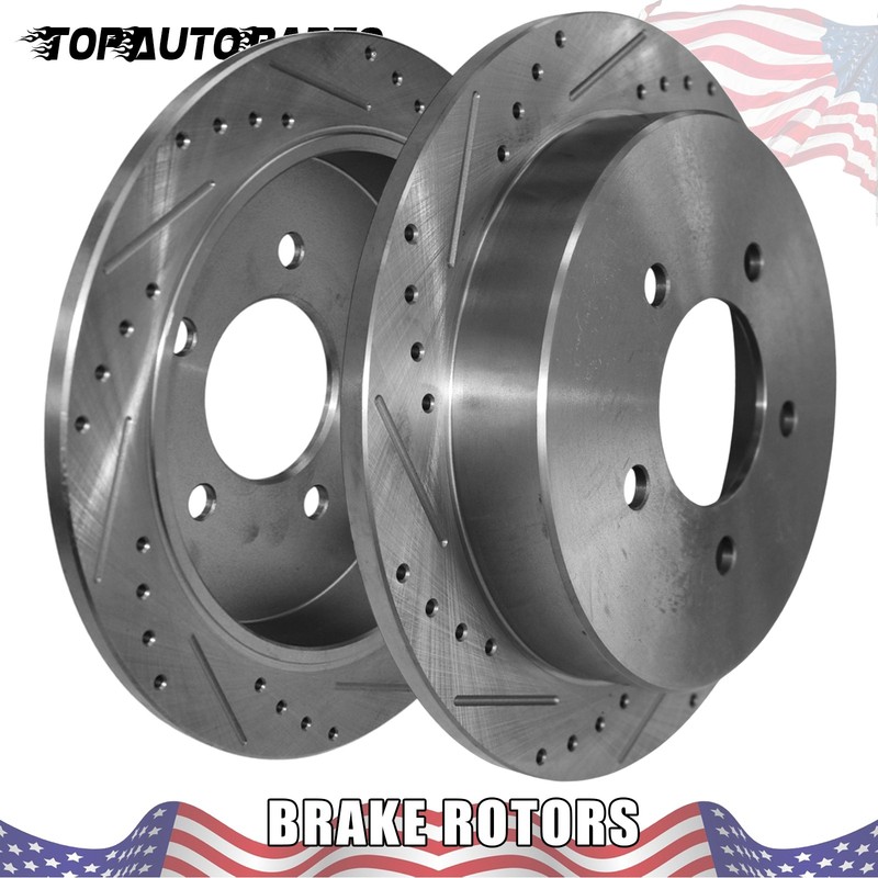 2pcs Rear Drilled Disc Brake Rotors for Ford F-150 Expedition Lincoln Navigator