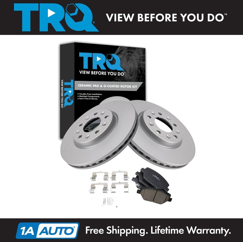 TRQ Front Brake Pad & Rotor Kit Ceramic Premium G-Coated Fits Buick