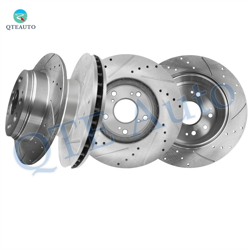 4PC 282mm Front-Rear Drilled Slotted Brake Disc Rotors For 2002-2004 Honda CR-V