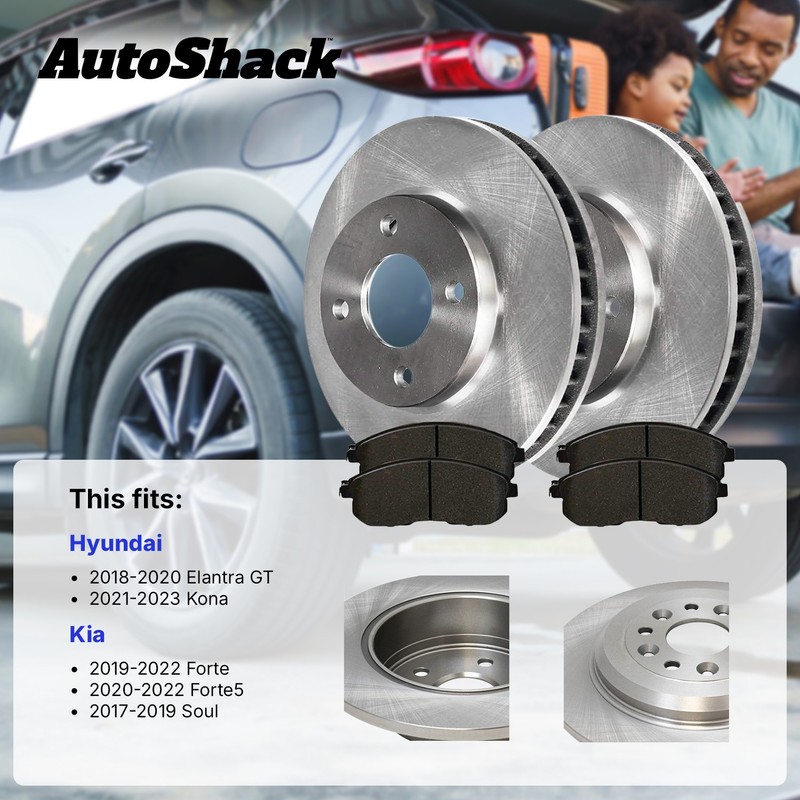 Front Rear Brake Rotors Ceramic Pads for 2017-2019 Kia Soul 2019-2022 Kia Forte gallery