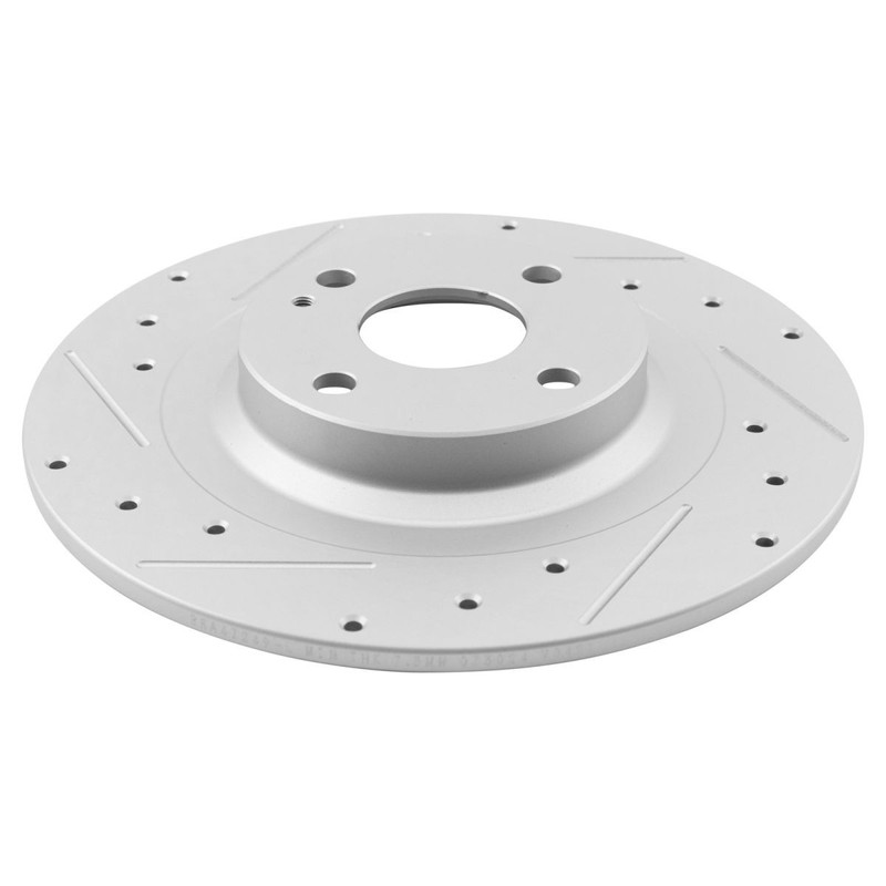 TRQ Performance Rear Brake Rotors Set Premium G-Coated Slotted Fits Fiat Mazda gallery