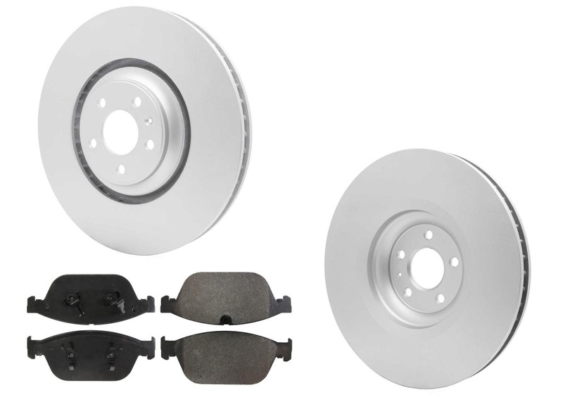 Front Coated Disc Brake Rotors & Brake Pads Fits Audi SQ5 2014 2015 2016 2017