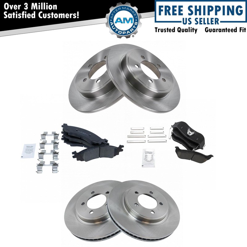 Brake Rotor & Premium Posi Ceramic Pads Front Rear Kit for Ford Mercury