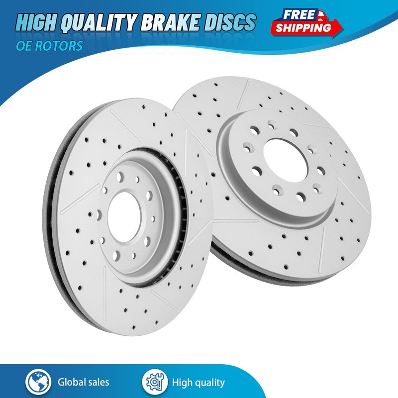 Front Drilled Brake Rotors for Chevy Equinox GMC Terrain Buick LaCrosse Envision