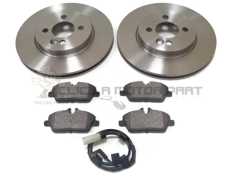 MINI R56 COOPER D SD 2.0 2011-2014 FRONT 2 BRAKE DISCS AND PADS & WEAR SENSOR