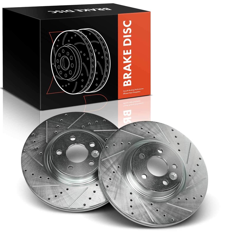 2pcs Front Drilled Brake Rotor for Volvo S60 12-18 S80 07-16 V60 15-18 V70 08-10