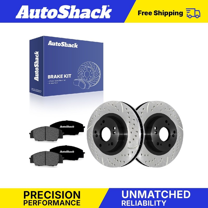 Front Drilled Slotted Brake Rotors Premium Pads for Honda, Civic 2006-2011