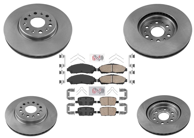 F& R Coated Brake Rotors Ceramic Brake Pads for Chevrolet Blazer 2019 2020