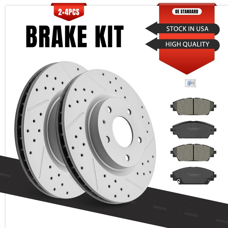 Front Drilled Brake Rotor Ceramic Brake Pads for Mazda CX-30 2020 2021 2022 2023