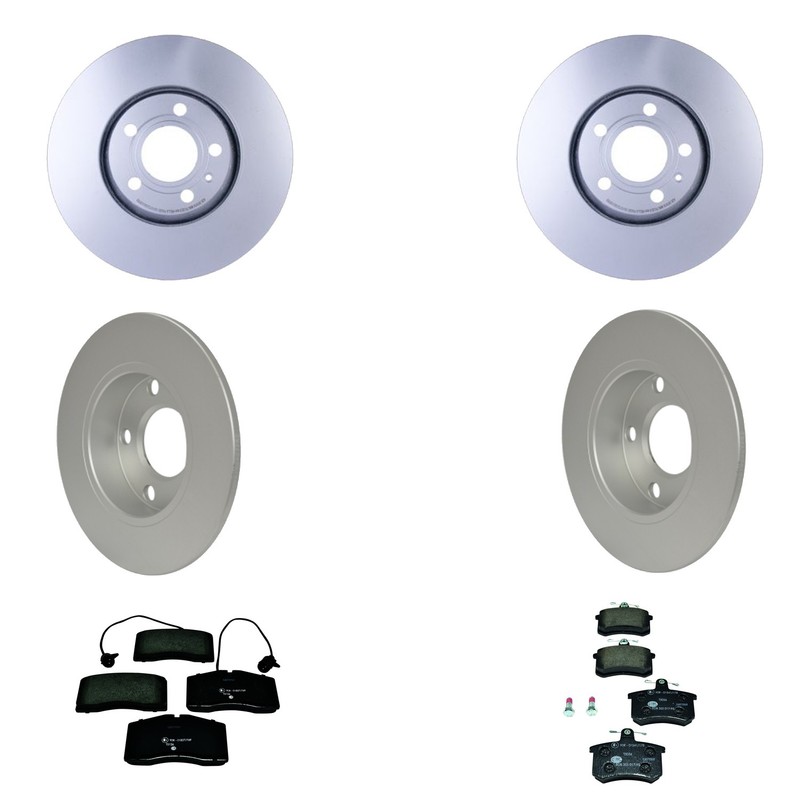 Hella Front Rear Rotors Low-Met Disc Brake Pad Kit For A8 Quattro 2000 Base L