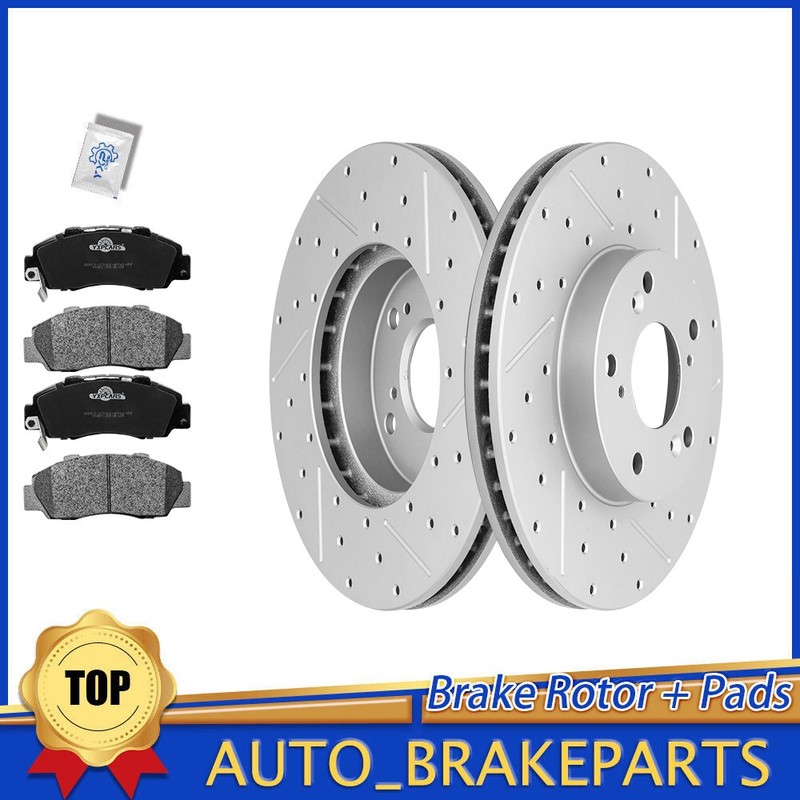 282mm Front Drilled Brake Rotors Ceramic Pads for 1998-2002 Honda Accord 3.0L