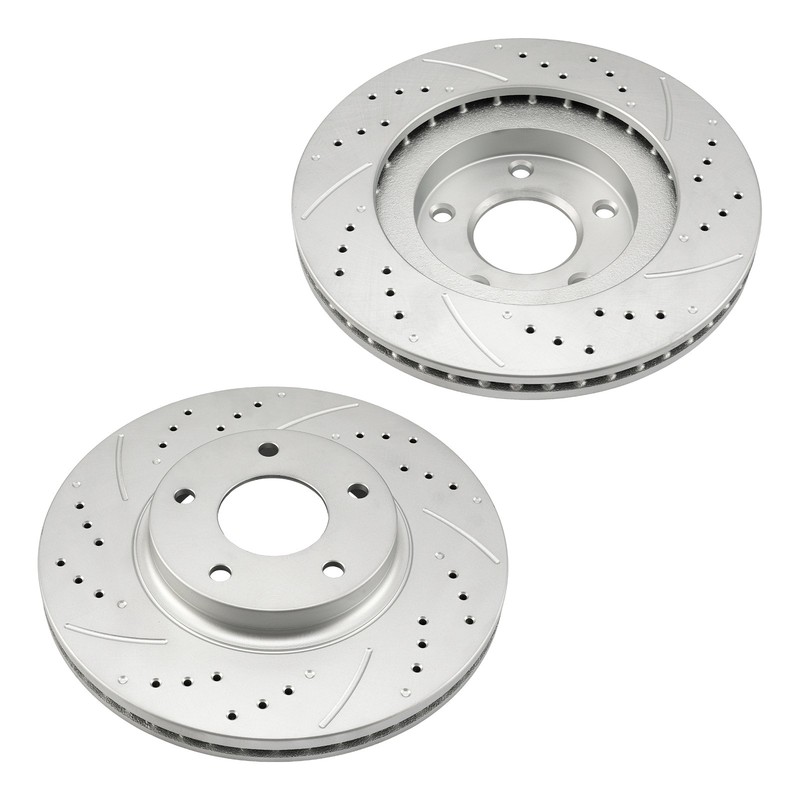 Pair Front Drilled Slotted Disc Brake Rotors For 2002-2004 Nissan Altima 31306 gallery