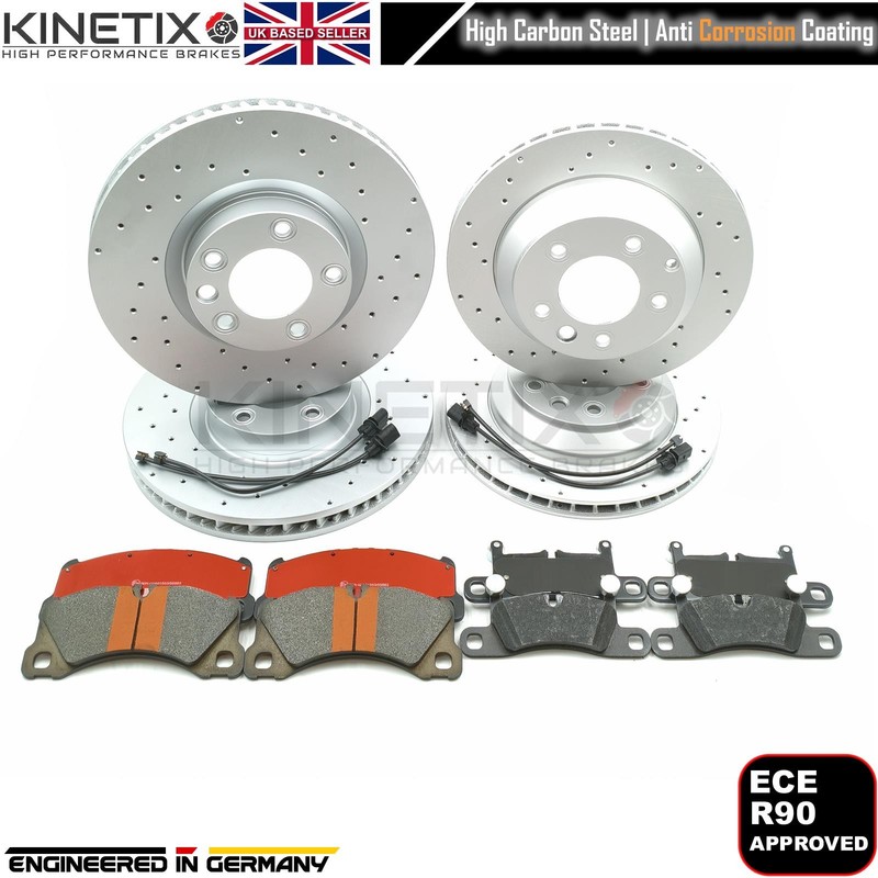 FOR PORSCHE CAYENNE 3.6 FRONT REAR DRILLED BRAKE DISCS PADS WEAR WIRE SENSORS gallery