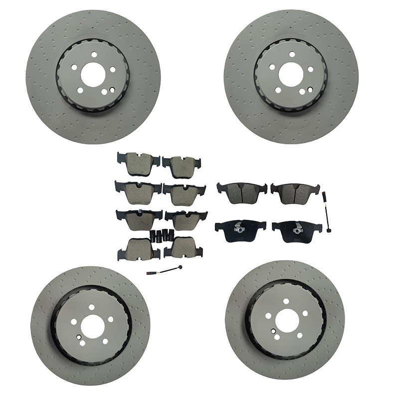 Front Rear Disc Brake Rotor Ceramic Pad For 2010 Mercedes S63 S65 Cl63 Cl65 Amg