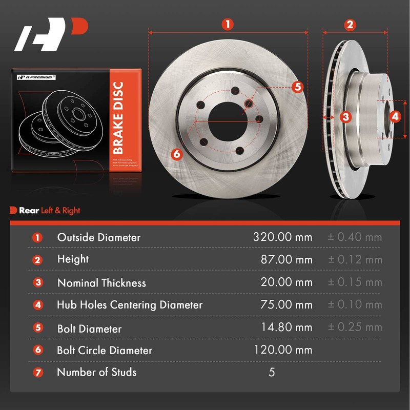 2x Disc Brake Rotors Rear for BMW 525xi E60 06-07 528i xDrive 530xi 535i xDrive gallery