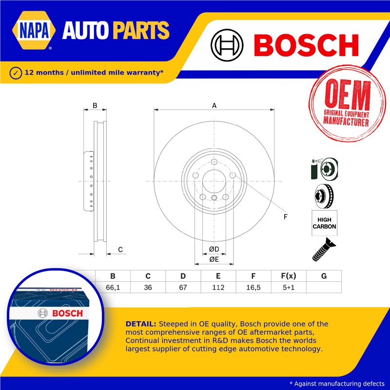 Brake Disc Single Vented fits BMW Z4 G29 2.0 Front Right 2018 on B48B20B 348mm