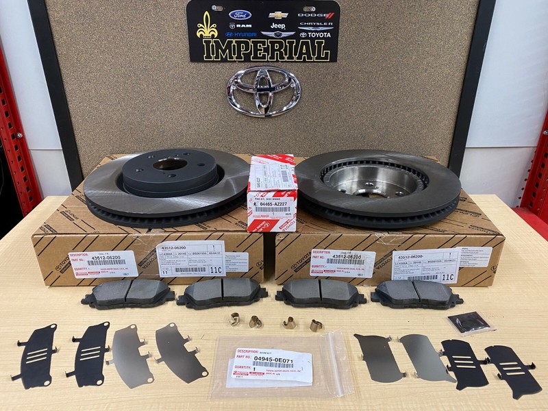 2019-2022 TOYOTA AVALON (EXC TRD) FRONT & REAR BRAKE KIT ROTORS TCMC PADS &SHIMS gallery