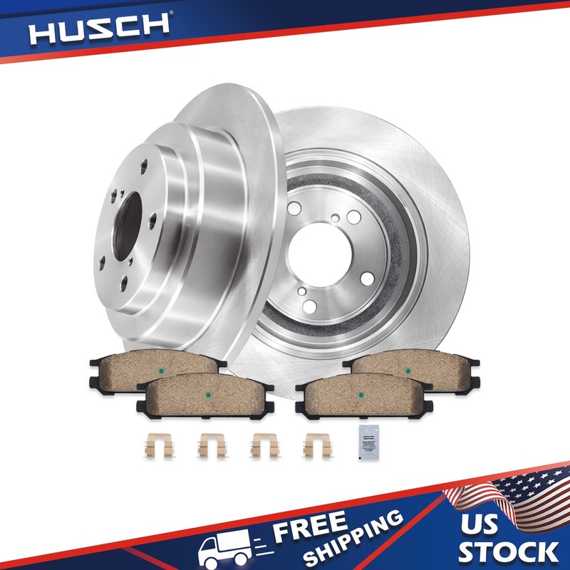 10.47” Rear Disc Brake Rotors Ceramic Brake Pads For Subaru Impreza Legacy NEW