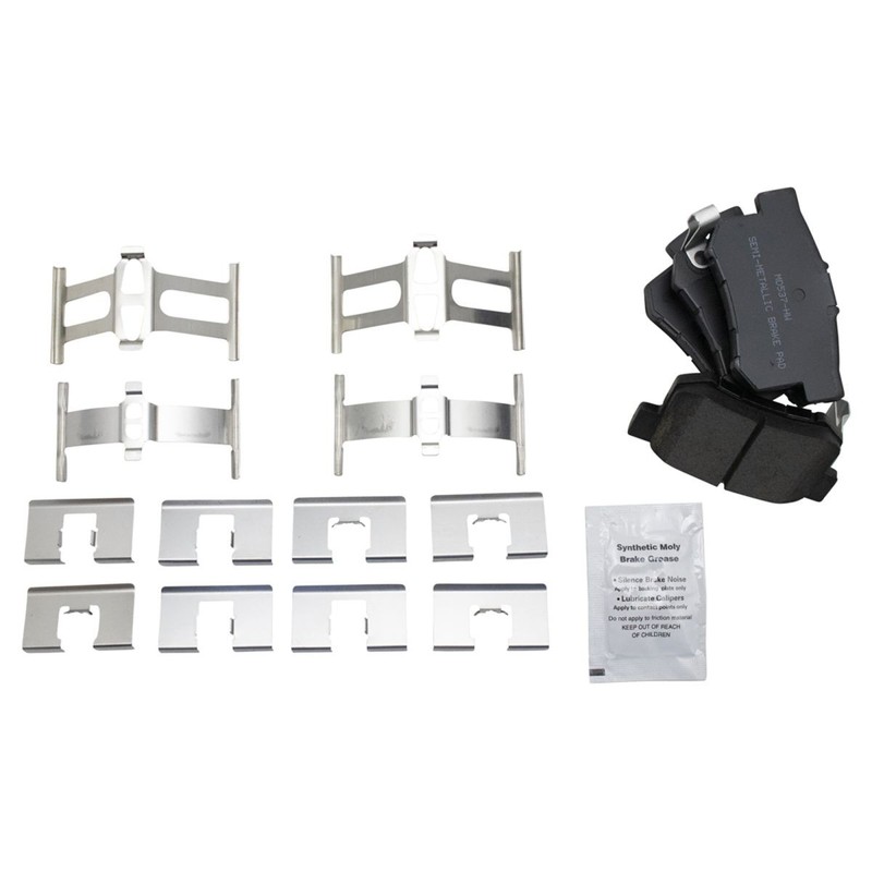 TRQ Rear Performance Drilled Slotted Brake Rotor & Metallic Pad Kit w/Chemicals gallery