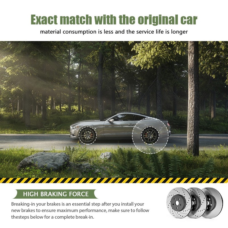 2PCS 345mm Rear Drilled Disc Brake Rotors for 2017 2018 2019 - 2024 Nissan Titan gallery