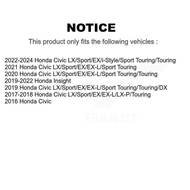 Genius KG-100676 Brake Discs 2-Wheel Set Rear for Honda Civic Insight 2019-2022 gallery
