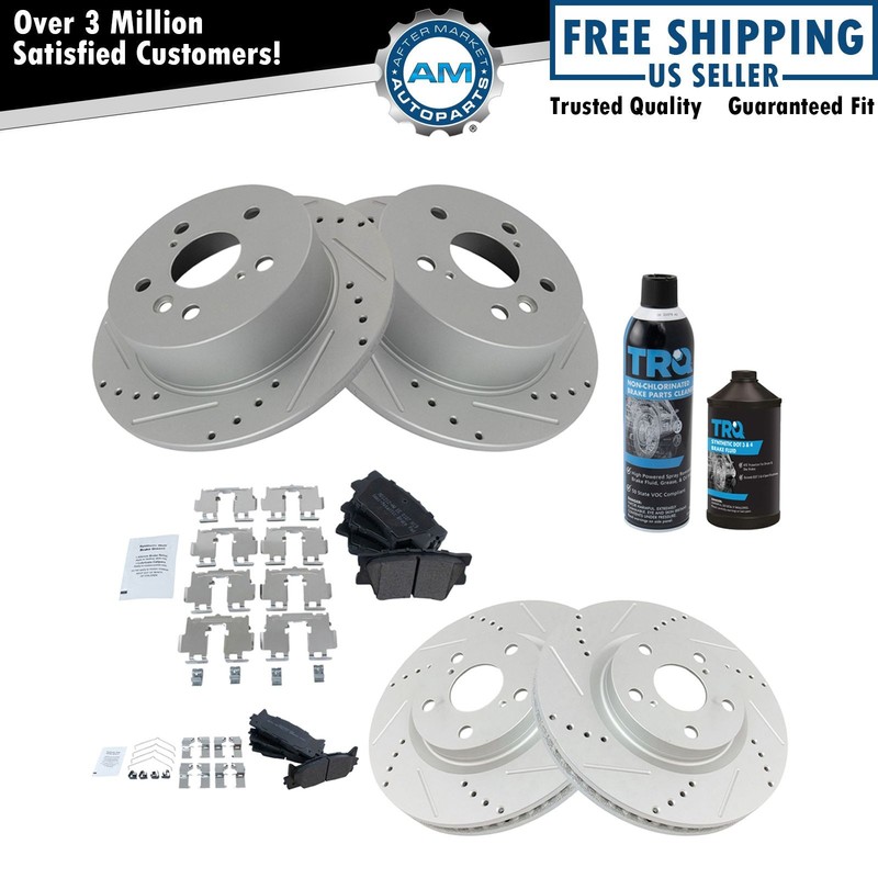Rotor & Brake Pad Metallic Performance & Front Rear Kit w/Chemicals