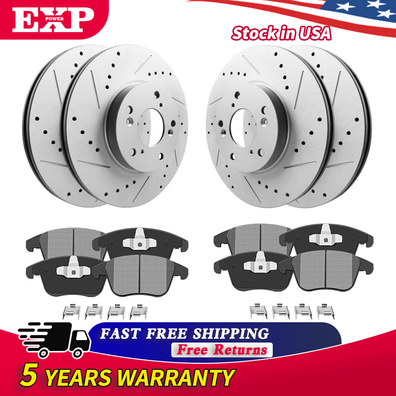 ​​Front Rear Drilled Rotors & Ceramic Pads Kit For 2007-2017 Jeep Wrangler