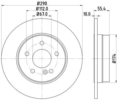 2X Mintex MDC854C Rear Brake Discs 290mm Solid Fits Mercedes C-class Clc-class