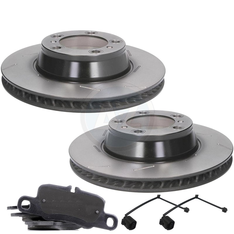 FOR PORSCHE PANAMERA 3.6 REAR BRAKE DISCS APEC PADS SENSORS 330mm