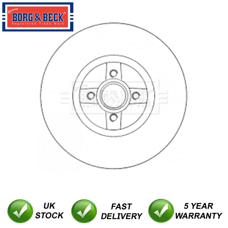 Brake Disc Rear Borg & Beck Fits Renault Scenic 1.5 dCi 1.6 1.9 2.0 7701208230