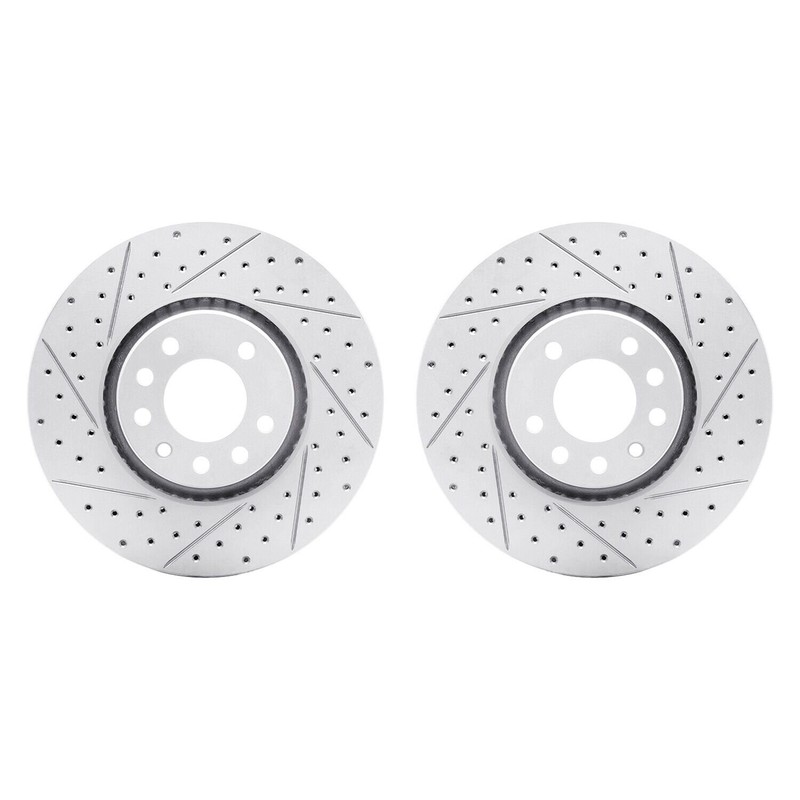 For Saab 9-5 00-10 R1 Concepts Drilled & Slotted Front Brake Rotor Set