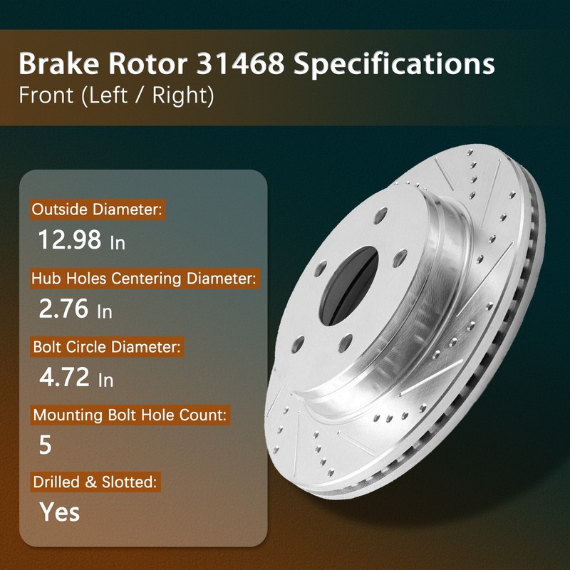 Front Disc Brake Rotors Drilled for 2010 - 13 ZDX 2009 - 15 Pilot- 12.98 in gallery