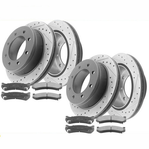 Front & Rear Brake Rotors + Brake pad For Chevy GMC Silverado Sierra 2500 D28 IN