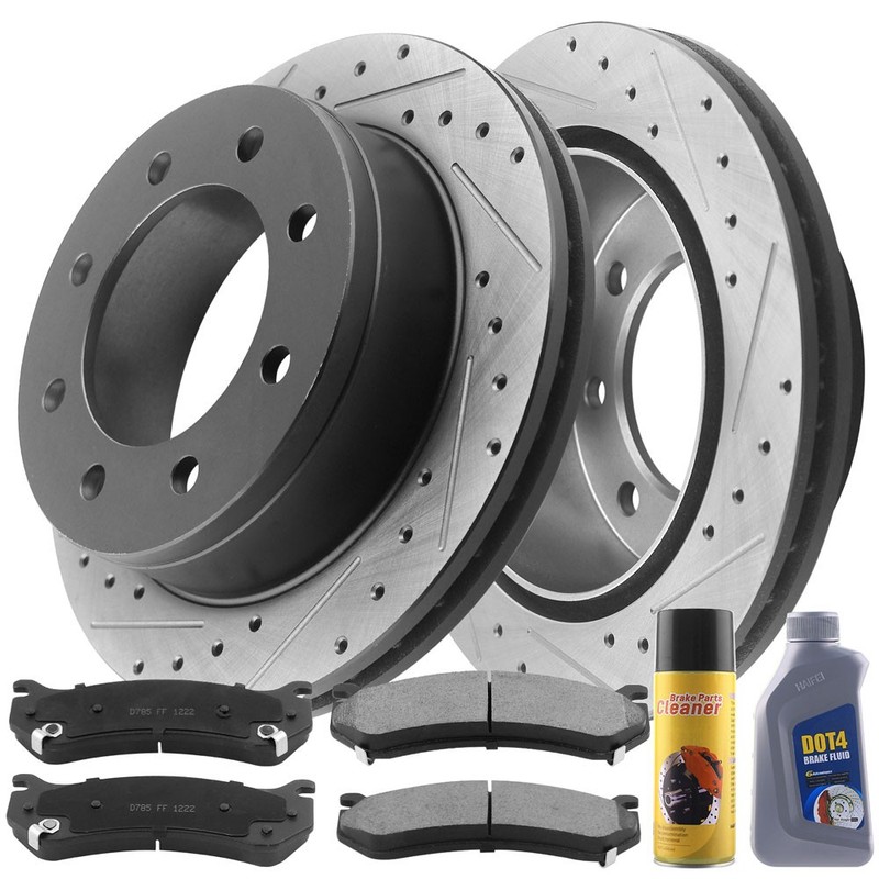 Rear Brake Rotors + brake Pads for Chevy Silverado Sierra 2500 3500 HD B03 CA