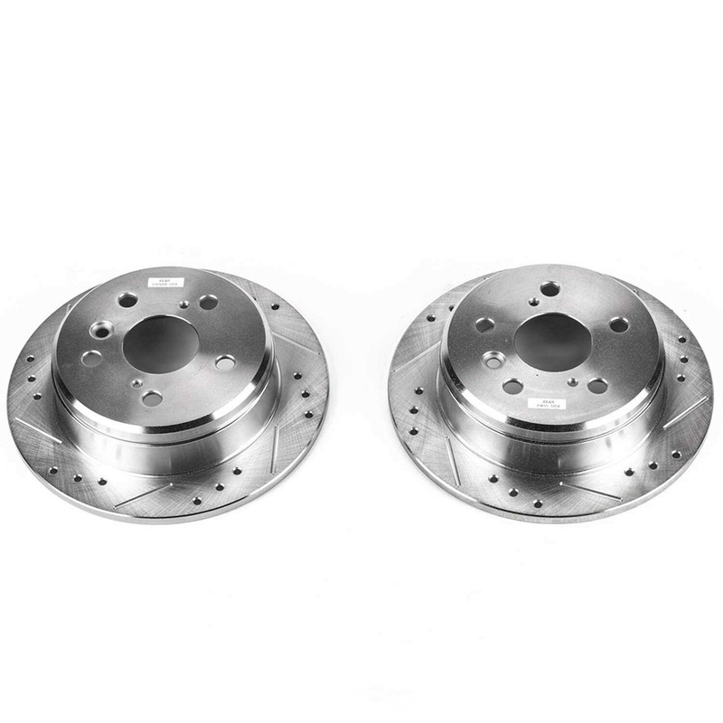 Disc Brake Rotor Set-Rear Drilled, Slotted and Zinc Plated Brake Rotor Pair