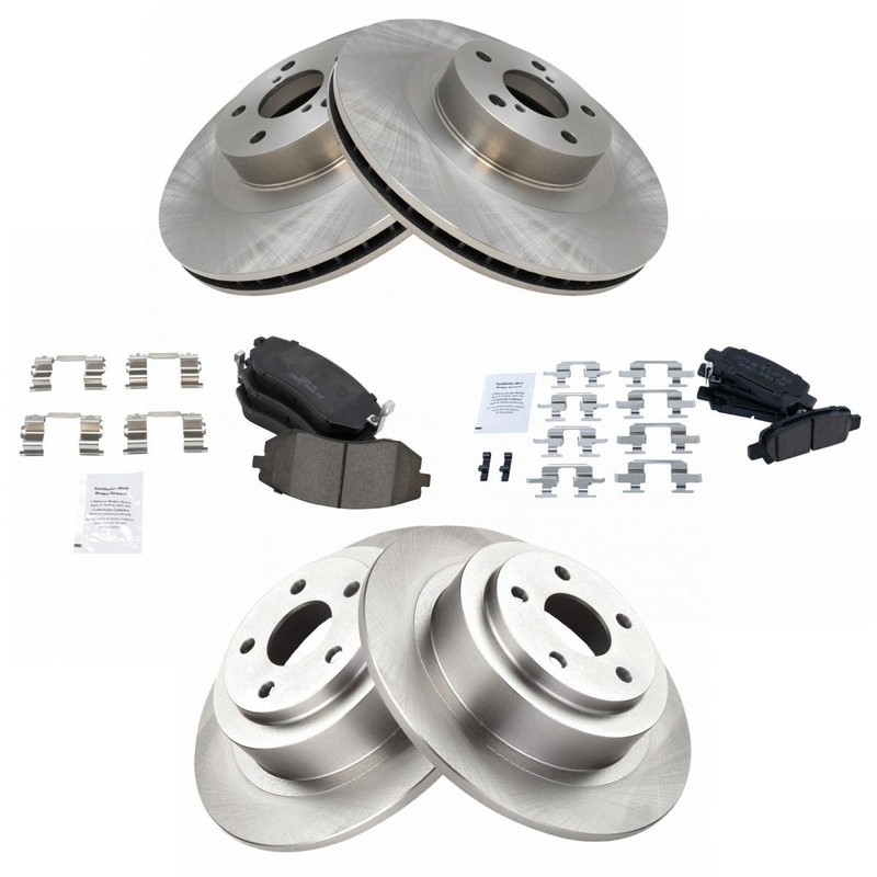 TRQ Front & Rear Premium Posi Ceramic Brake Pad & Rotor Set Kit for Subaru gallery