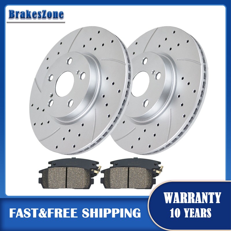299mm Front Brake Rotors Pads Kit fit for Ford Fusion 2006-2012 Slotted Brakes