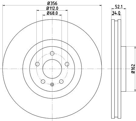 2X Mintex MDC2348 Front Brake Discs 356mm Vented Fits Audi A6 A7 A8